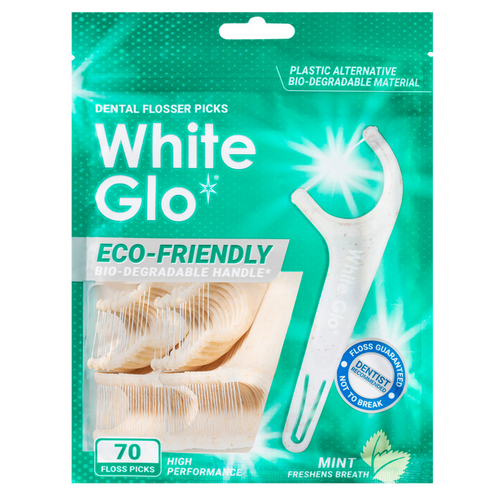 Dental Flosser Picks Eco-Friendly Bio-Degradable Handle 70 Floss Picks Image