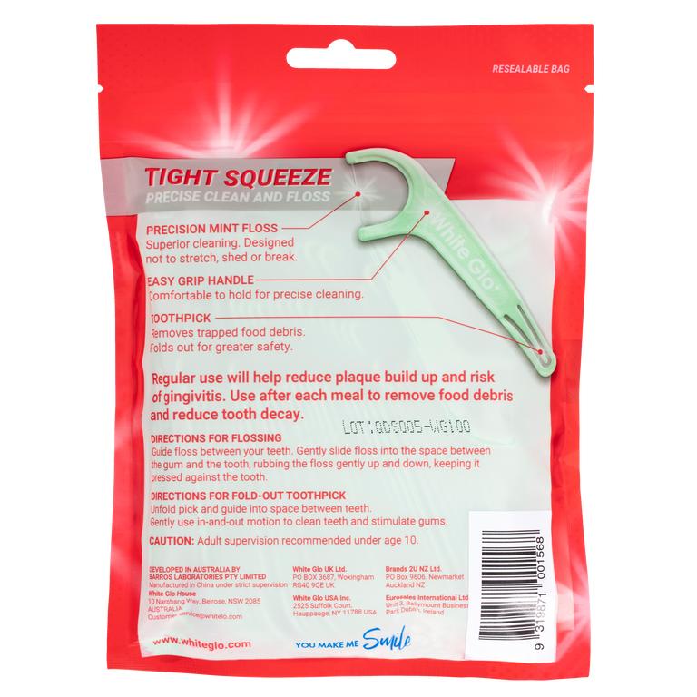 Dental Flosser Picks Tight Squeeze Precise Clean and Floss 100 Flosser Picks