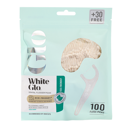 Dental Flosser Picks Eco-Friendly Bio-Degradable Handle 70 Floss Picks Image 
