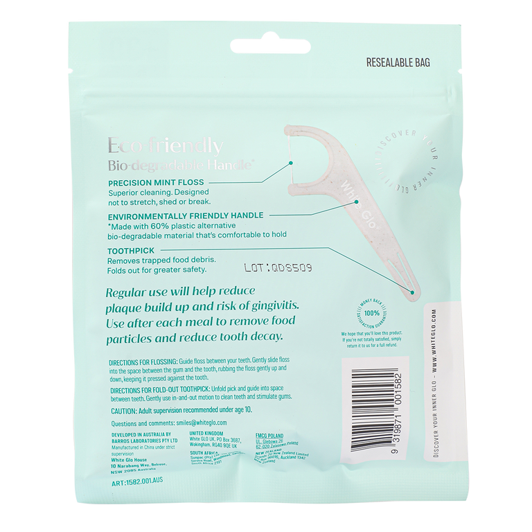 Dental Flosser Picks Eco-Friendly Bio-Degradable Handle 70 Floss Picks