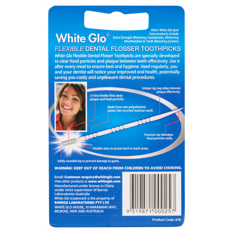 Flexible Dental Flosser Toothpicks White Glo
